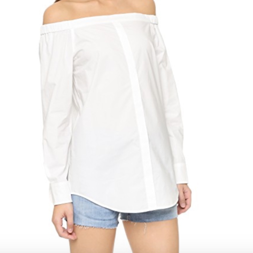 Equipment White Gretchen Off-The-Shoulder Blouse